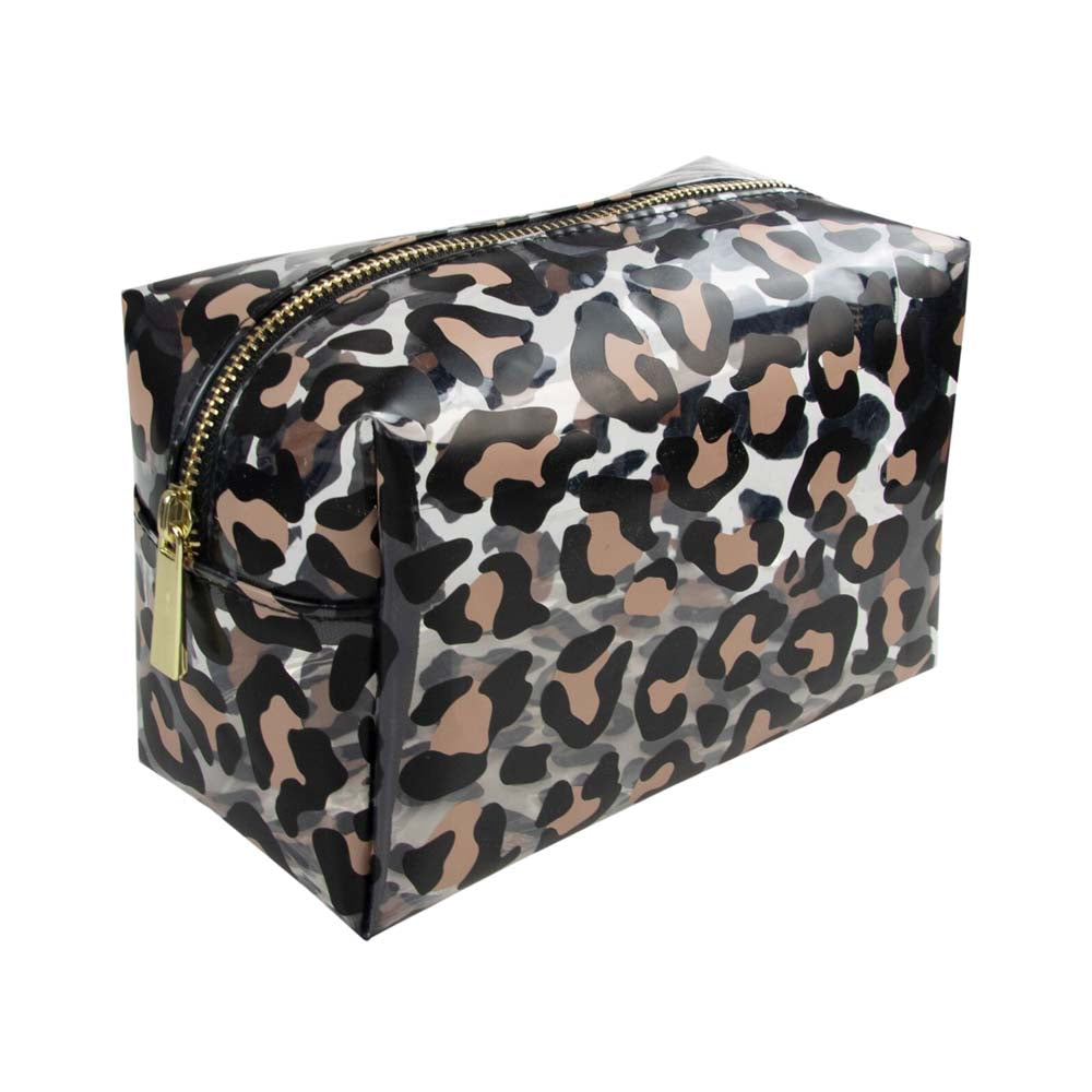 Transparent Makeup Bag Leopard Print